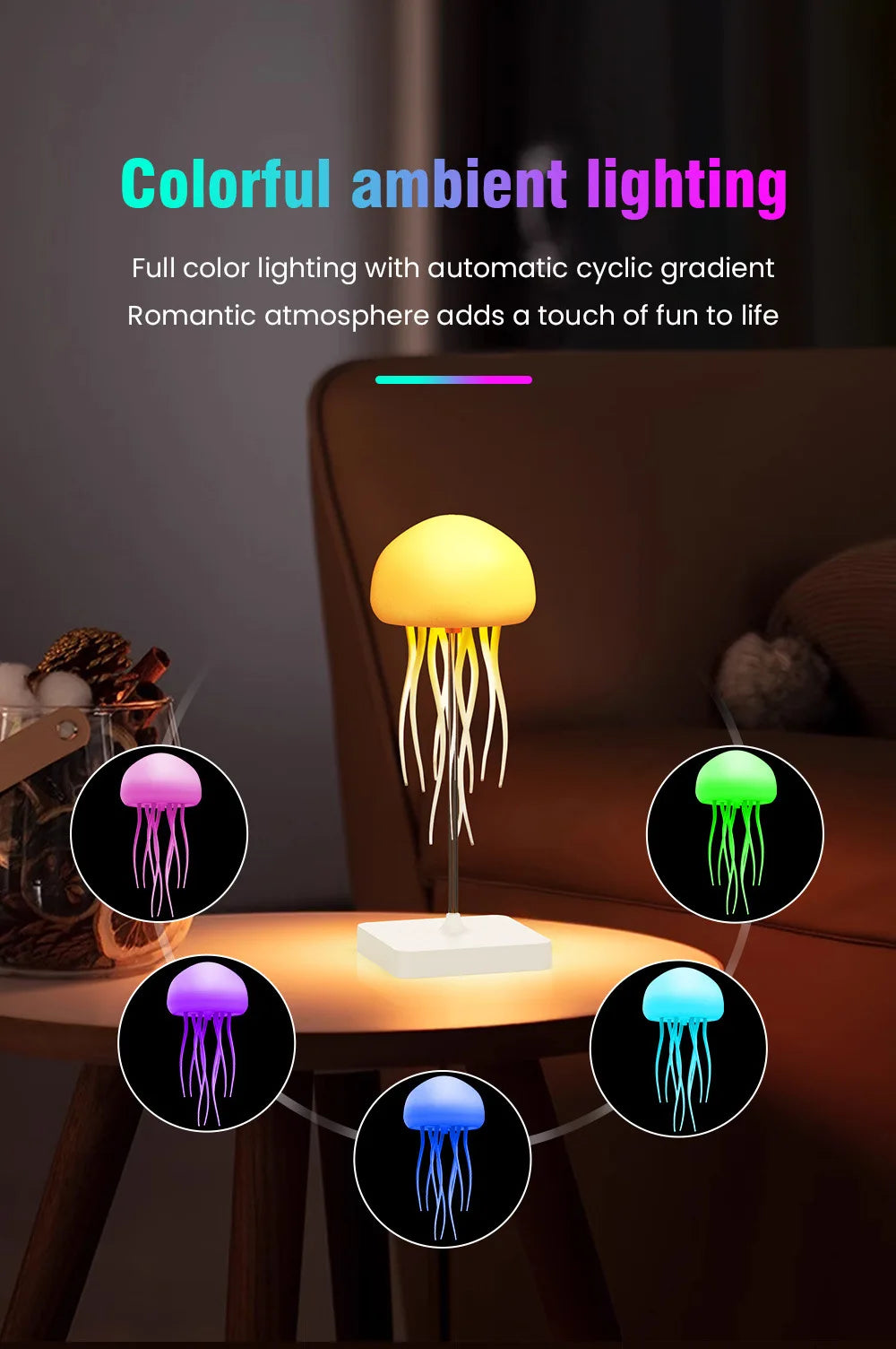 Lampka Meduza LED RGB | CosyGlow™