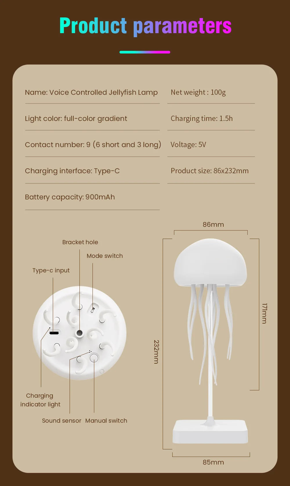 Lampka Meduza LED RGB | CosyGlow™