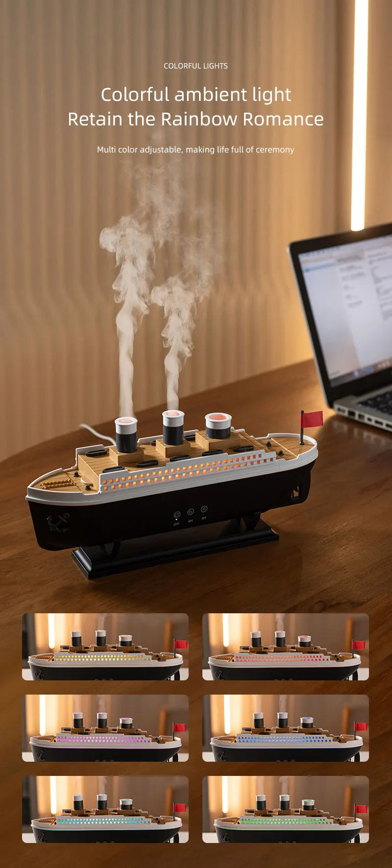 Nawilżacz LED Statek Titanic | CosyGlow™