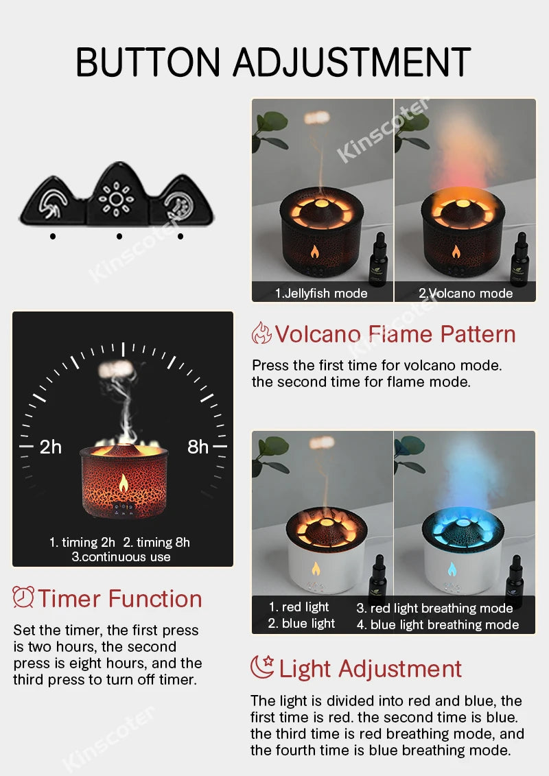 Nawilżacz Volcano LED | CosyGlow™