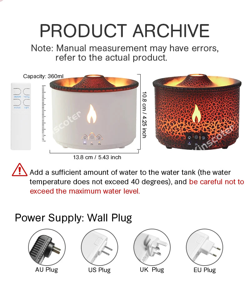 Nawilżacz Volcano LED | CosyGlow™