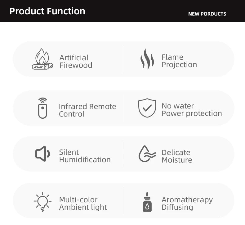 Nawilżacz Kominek LED 150ml | CosyGlow™